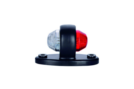 Horpol sj ld 465 - Lampa gabarit  rotunda cu suport de fixare 12V / 24V LED lumina alba, rosie flash simplu da, 0.23m cablu inclus