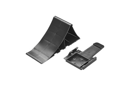 Cala roata pentru remorca si platforma auto proplus 341346bk cu suport de fixare - Cala blocare roata plastic 223x89x92mm cu suport de fixare si sarcina pe roata 750kg
